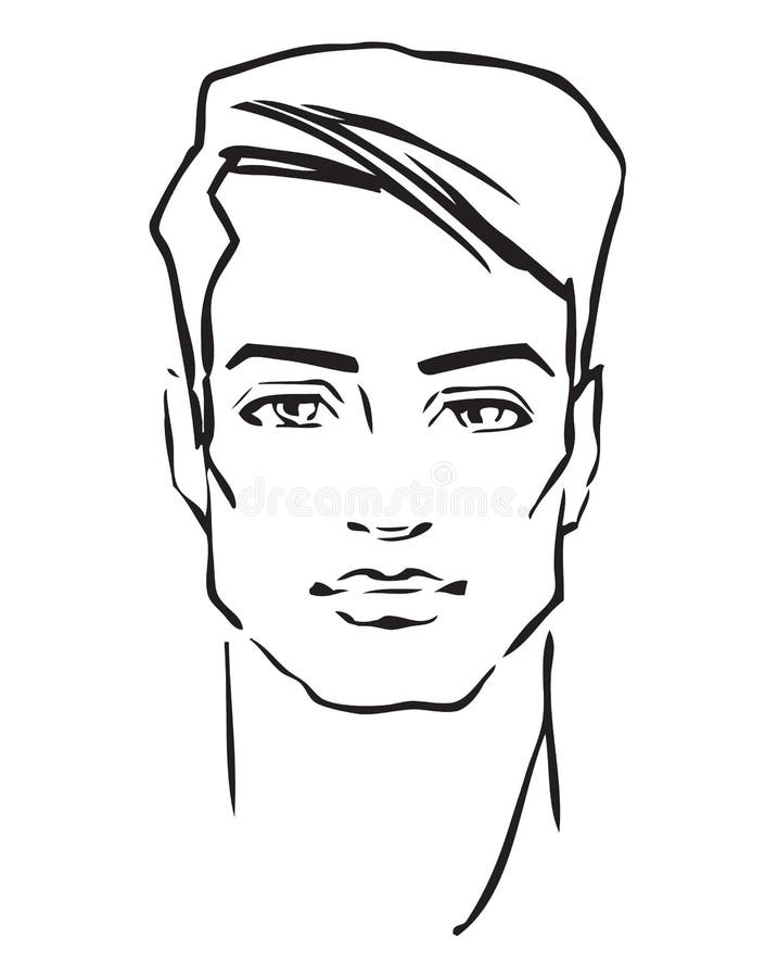 Man face. Hand-drawn fashion model vector illustration Man face. Hand-drawn fashion model vector illustration