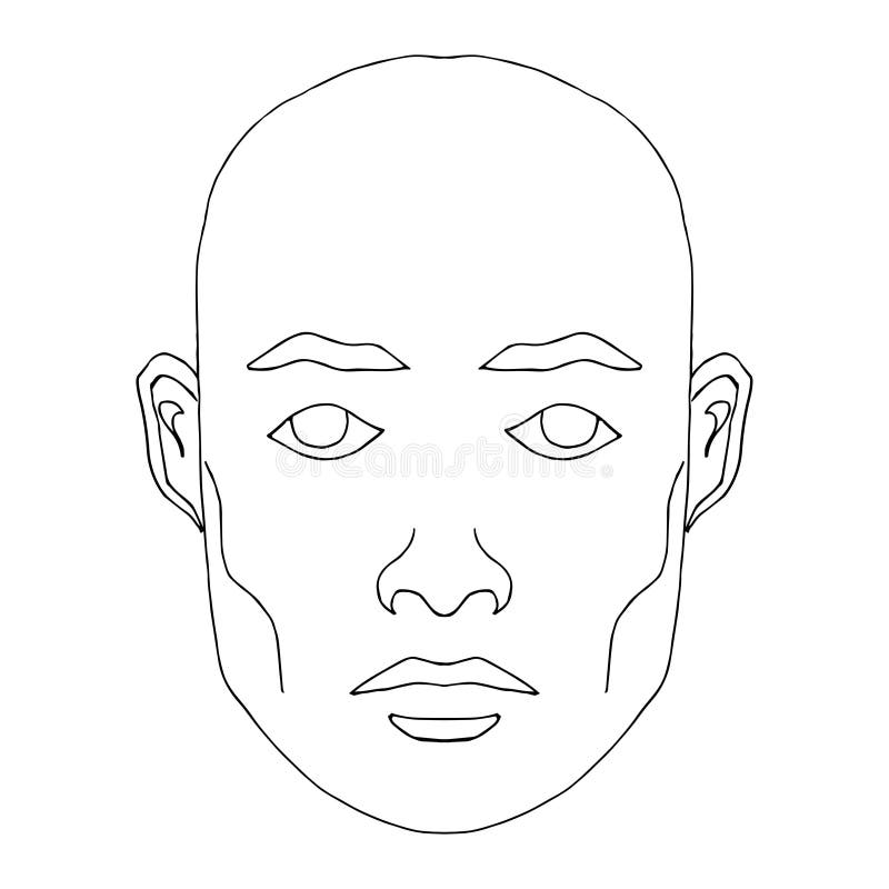 African man face isolated on white Royalty Free Vector Image