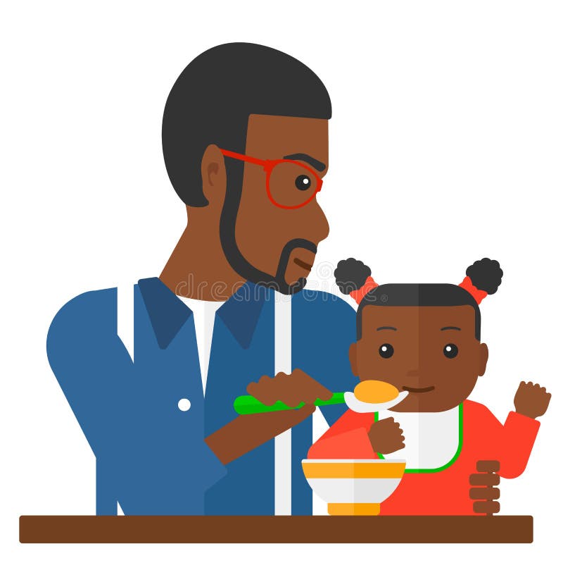 Download Man feeding baby. stock vector. Illustration of father ...