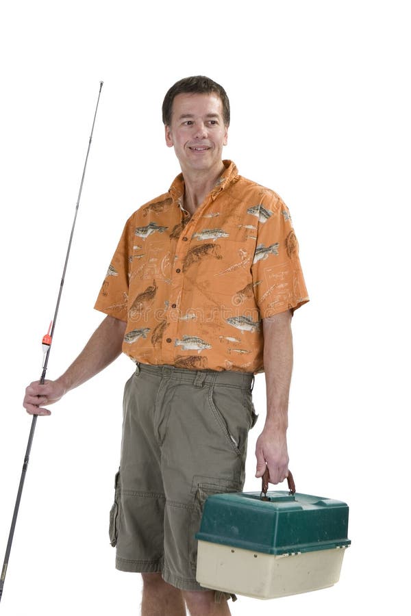 Man with fishing gear stock image. Image of tackle, fish - 7098271