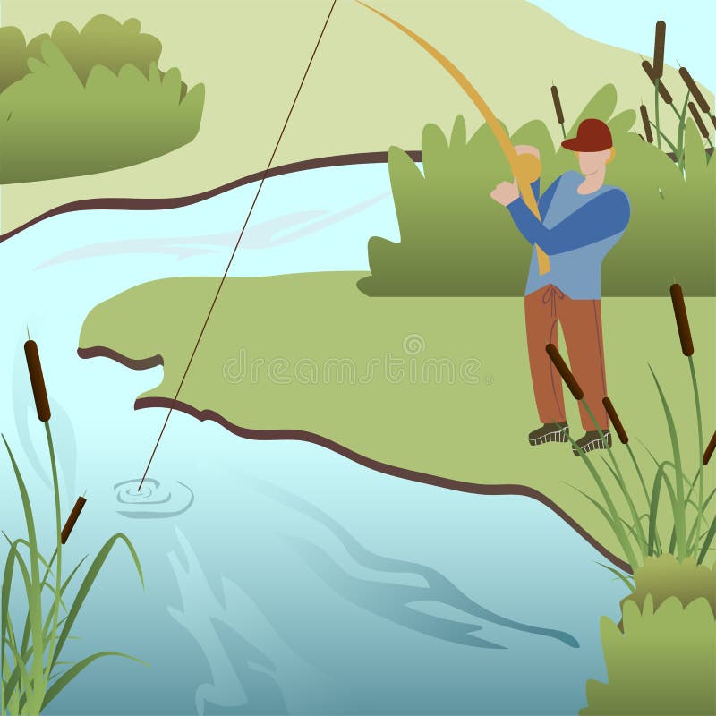Man Fishing Stock Illustrations – 17,238 Man Fishing Stock