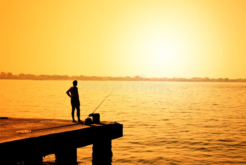 Man fishing on the pier