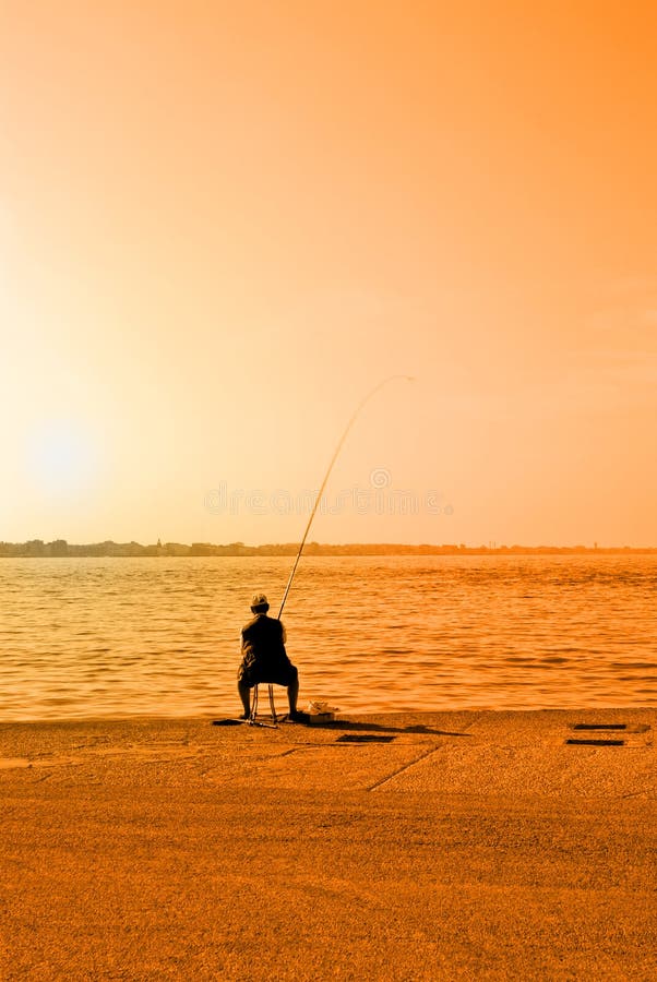 Man fishing on the pier