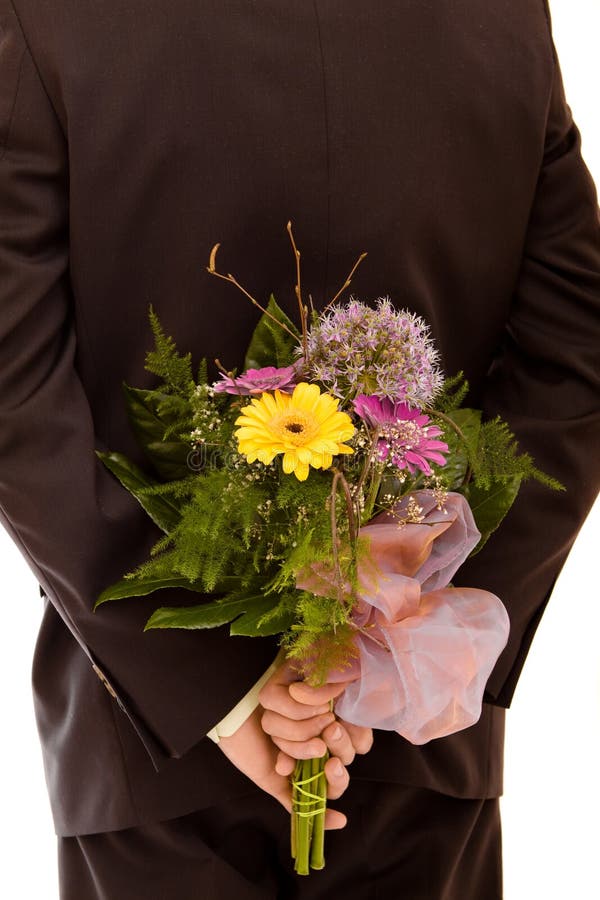 Man with flowers