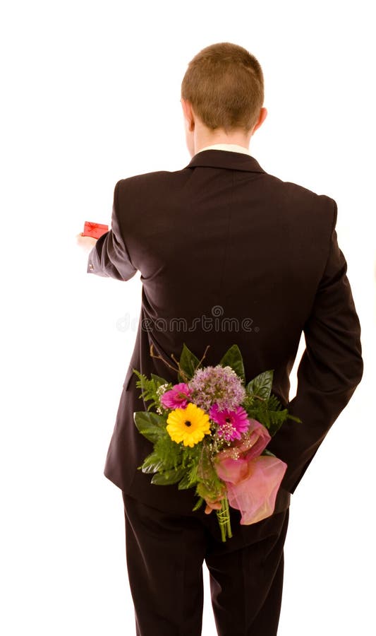 Man with flowers