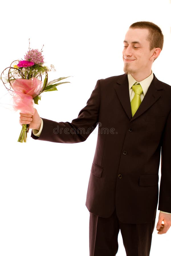 Man with flowers