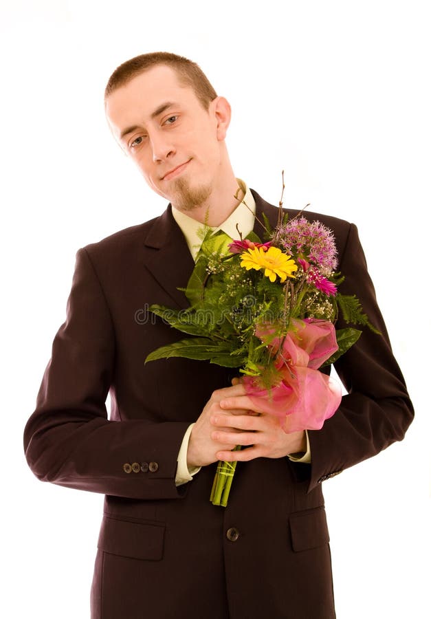 Man with flowers