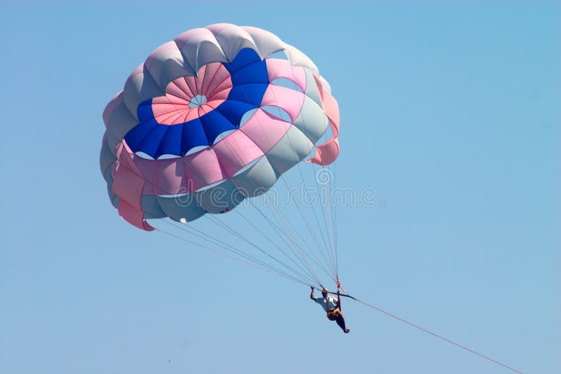 Man flying on parachute stock photo. Image of flying, journey 2311124