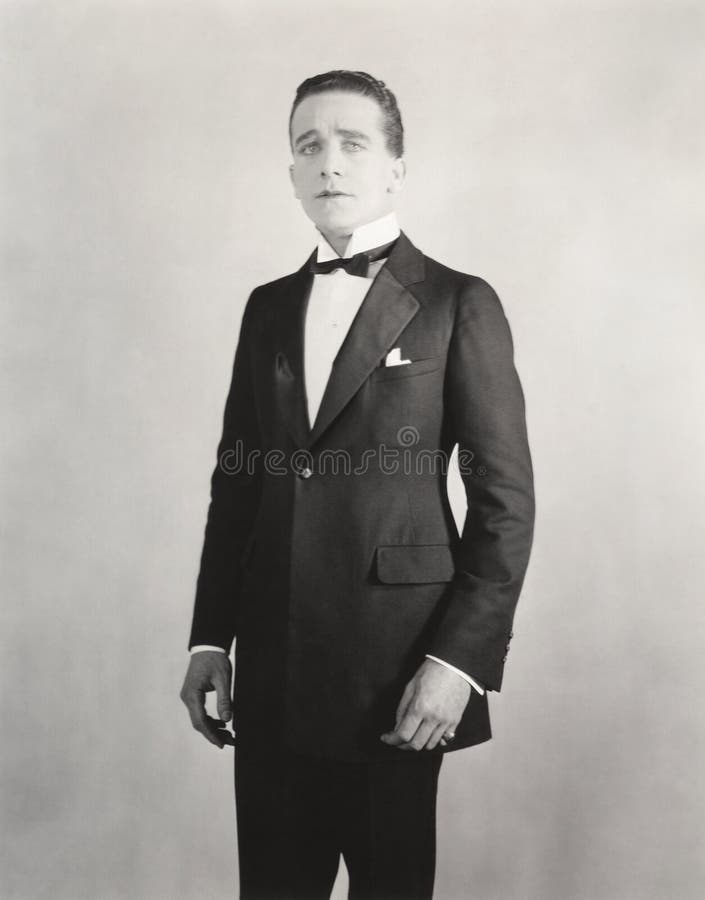 Man in Formal White Collar and Tuxedo Stock Image - Image of indoors ...