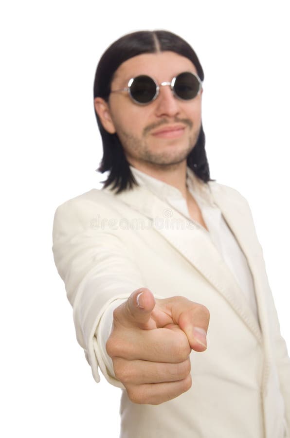 The Man in Funny Concept Isolated on White Stock Photo - Image of