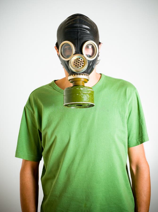 Man with gas mask