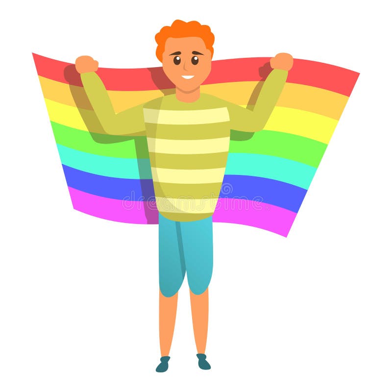 Man Gay Lgbt Flag Icon, Cartoon Style Stock Vector - Illustration of  homosexual, isolated: 157595072