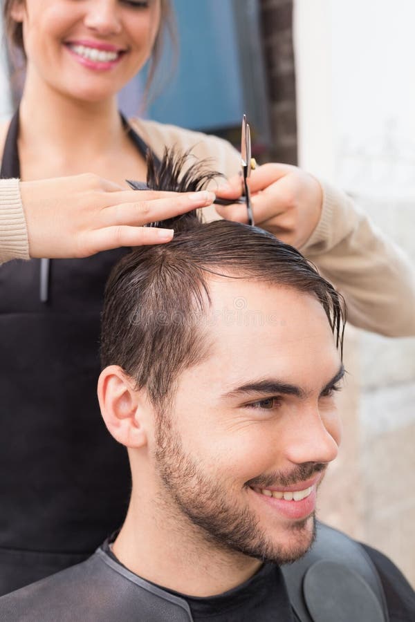 Man Getting His Hair Trimmed Stock Photo Image of male, caucasian