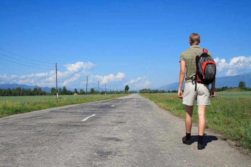 Man goes on road