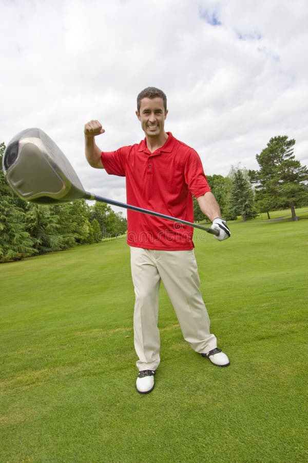 Man with Golf Club - Vertical