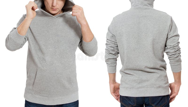 Download Man In Gray Sweatshirt Template Isolated. Male Sweatshirts ...