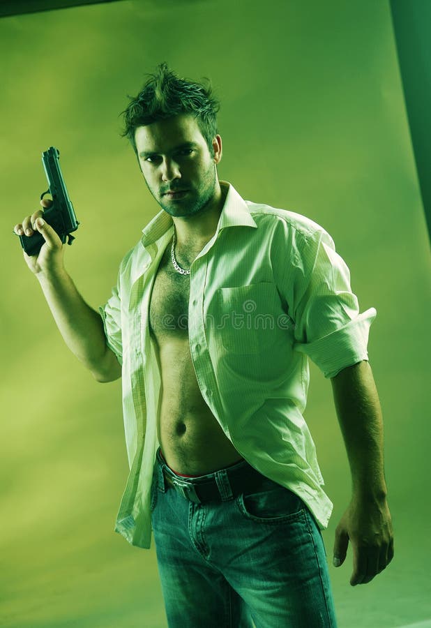 Man with a gun stock photography Man with a gun stock photography