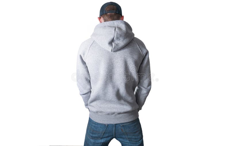 Man, Guy In Blank Grey Hoodie, Sweatshirt, Mock Up ...