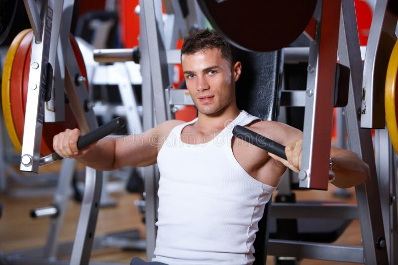 Handsome gym old solo