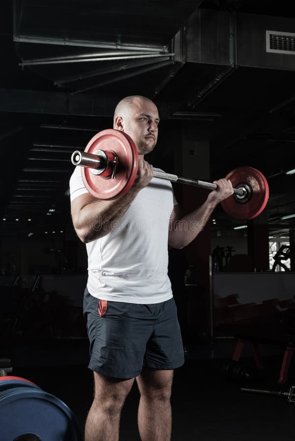 Male Athlete Lifts The Barbell Stock Image Image Of Hold Athlete