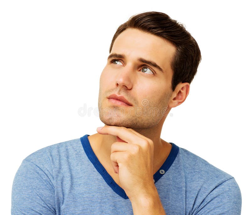 Portrait of the Thinking Man Looking Up. Stock Photo - Image of adult ...