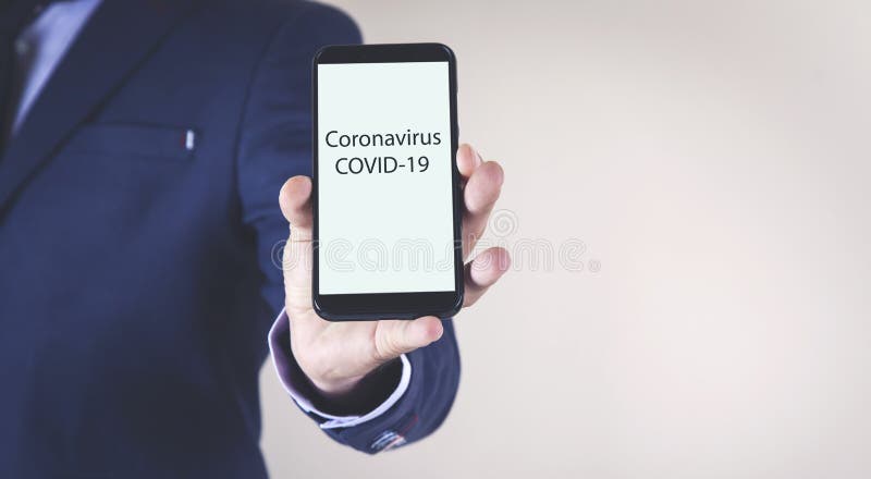 Man hand coronavirus text stock images Man hand coronavirus text stock images