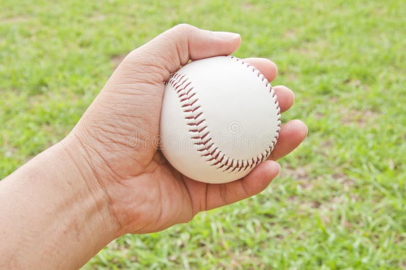 Man Hand Hold White Baseball Stock Photo Image of macro, childhood