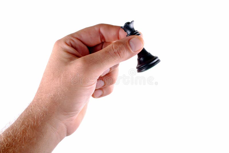 Man hand holding a king