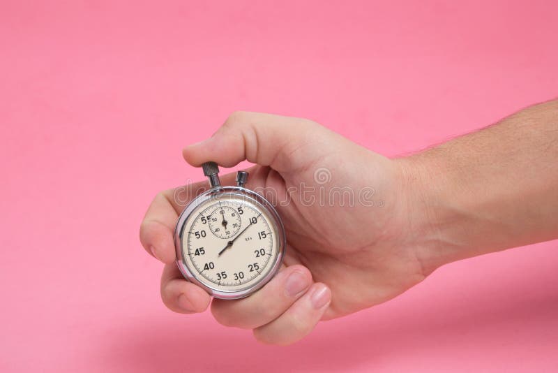Stopwatch on a Pink Background Stock Image Image of timer, pink