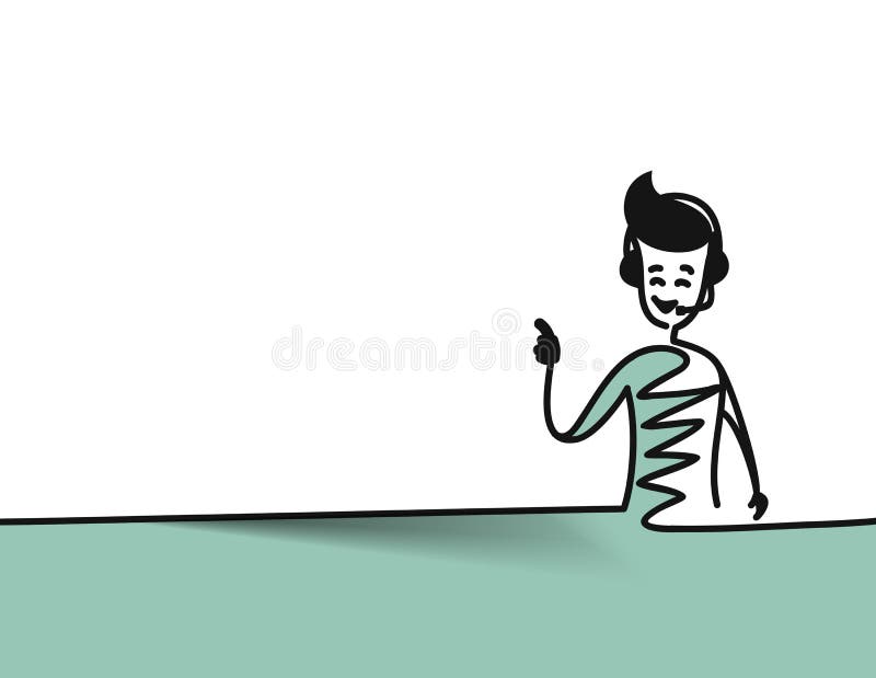 Man hand pointing finger gesture of customer service royalty free illustration