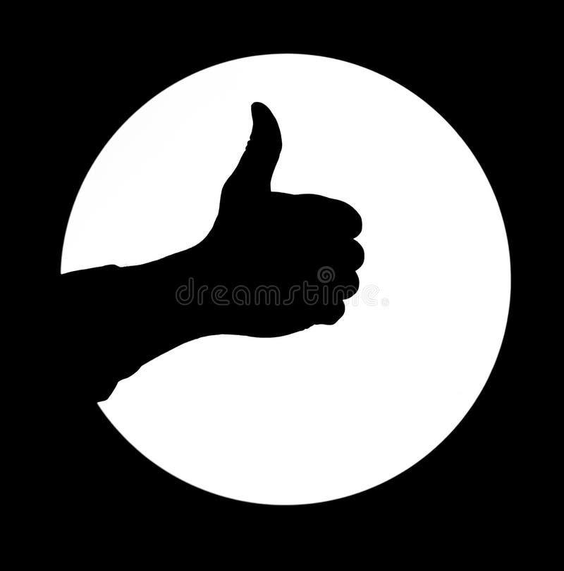Man hand silhouette thumb up white round background sign good royalty free stock photography Man hand silhouette thumb up white round background sign good royalty free stock photography