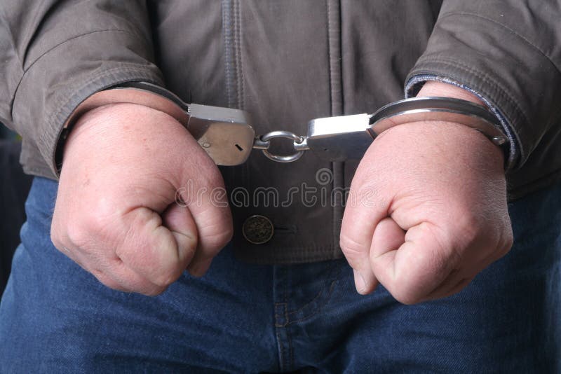Closeup. Arrested Man Handcuffed Stock Image Image of apprehension, entrap 26163005