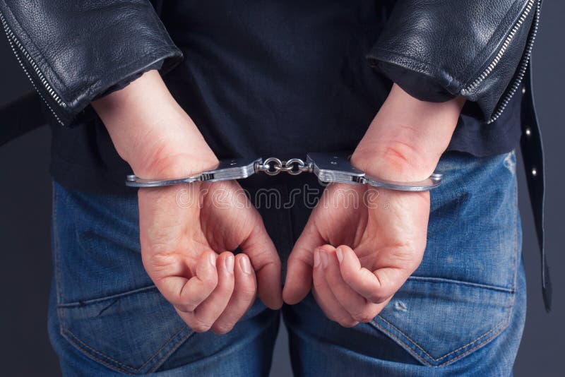 Handcuff Forced Porn - Man hands in handcuffs stock photo. Image of legal, police - 47395608