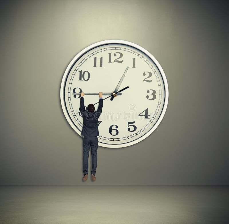 Man hanging a clock stock photo. Image of minutes, person 25433148