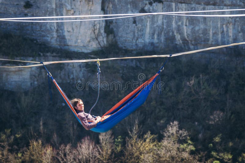 Man in hammock