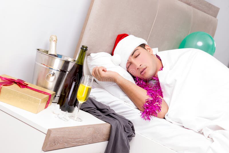 The Man with Hangover after Late Partying Stock Image Image of happy