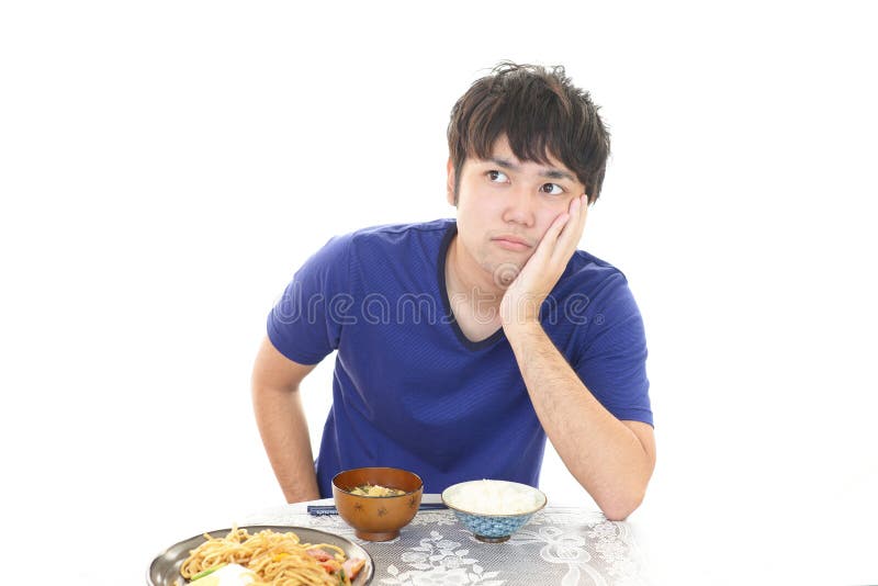 Man has no appetite stock photo. Image of nutrition 126135648