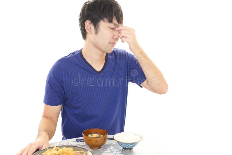 Man has no appetite stock image. Image of frustrated - 126135649