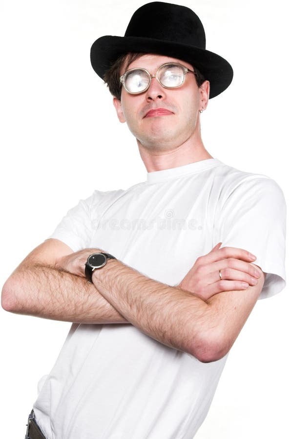 Man in hat and glasses