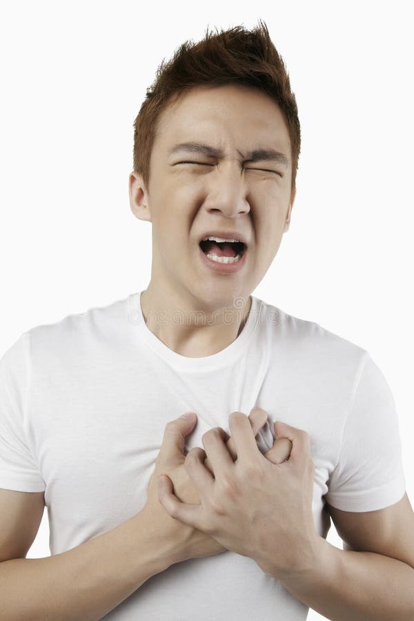Man Having Chest Pain. Conceptual Image Stock Image Image of facial