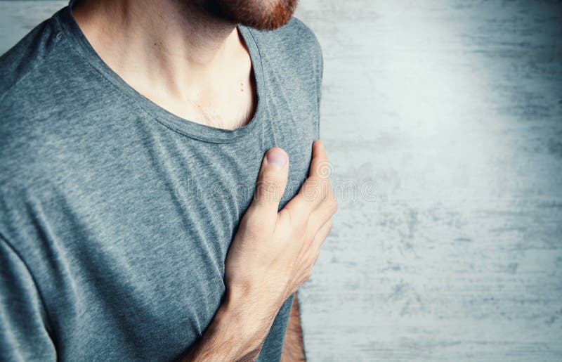 Man Having Chest Pain Heart Attack Stock Image Image of breast, burn