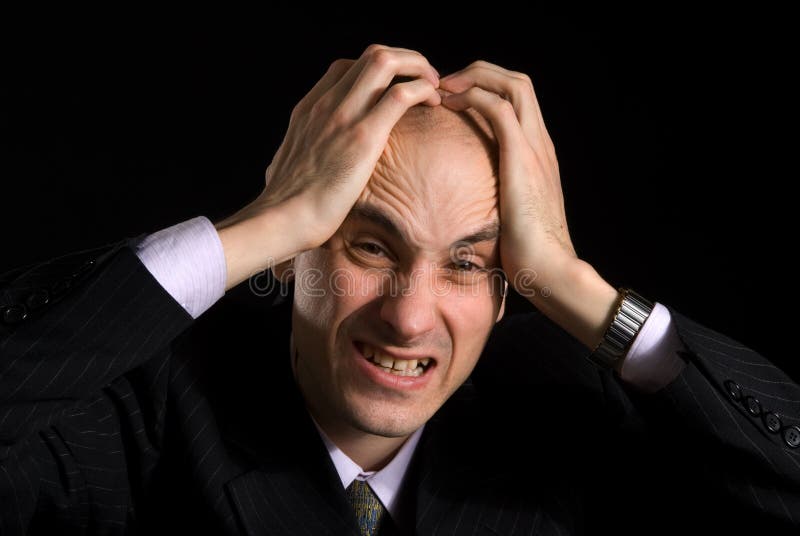 Man Having Very Painful Headache Stock Image - Image of male, person