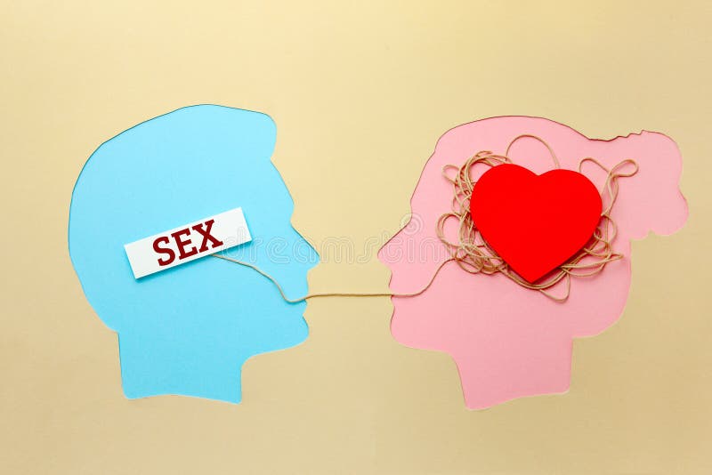 The Man In The Head Only Sex In The Girl In The Head Love Profile Men And Women Stock Image