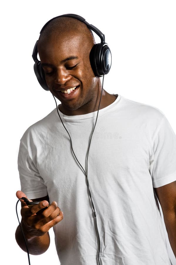 Man With Headphones stock photo. Image of cheerful, music 15316876