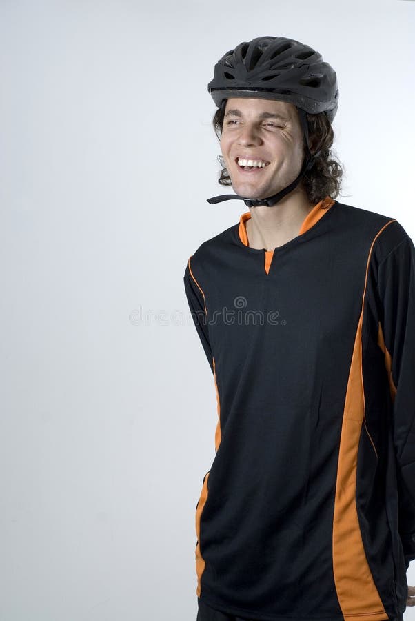 Man in Helmet Smiling - Vertical