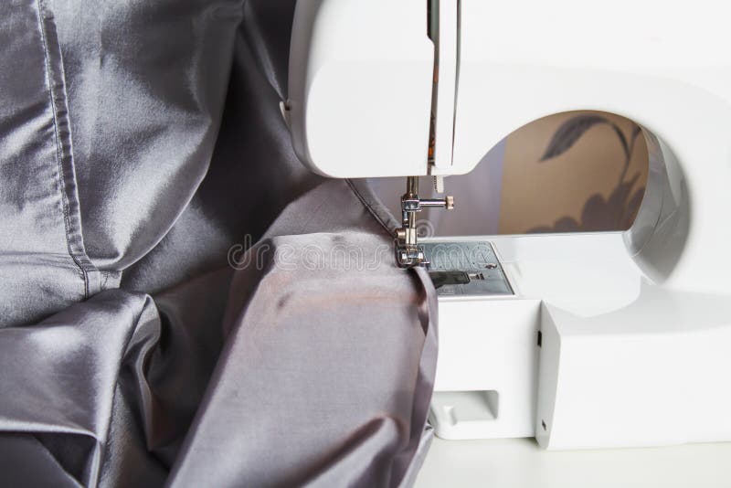 A Man Hem a Curtain on a Sewing Machine. Sewing, Hobbies, Hobby, Home