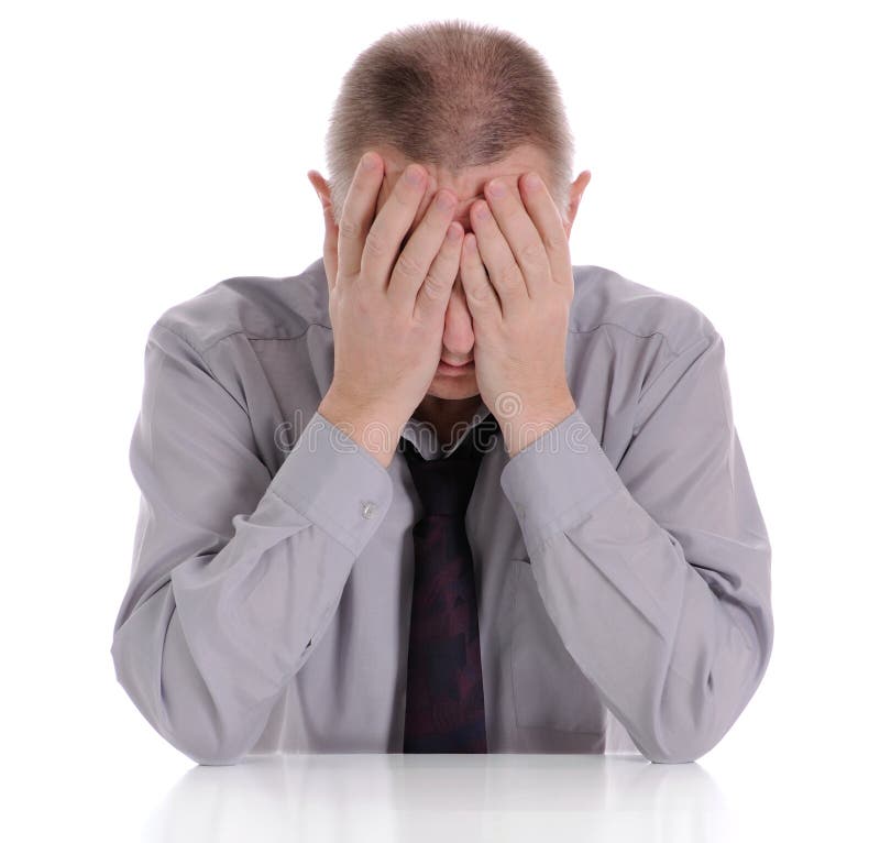 Man hiding his face royalty free stock image