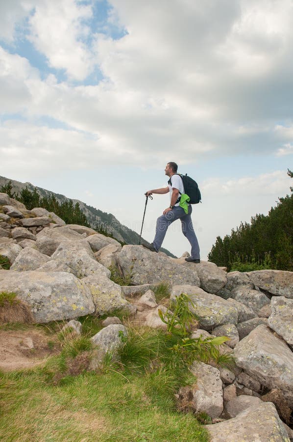Man Hiking stock photo. Image of active, person, young 26164460