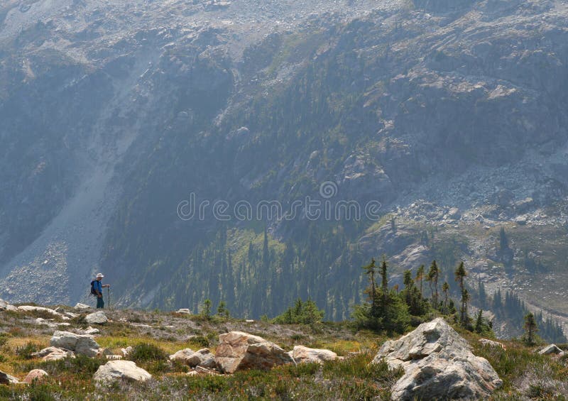 Man Hiking Above Callaghan Valley