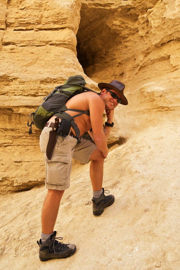 Man hiking with backpack